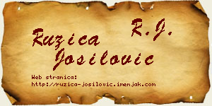 Ružica Jošilović vizit kartica